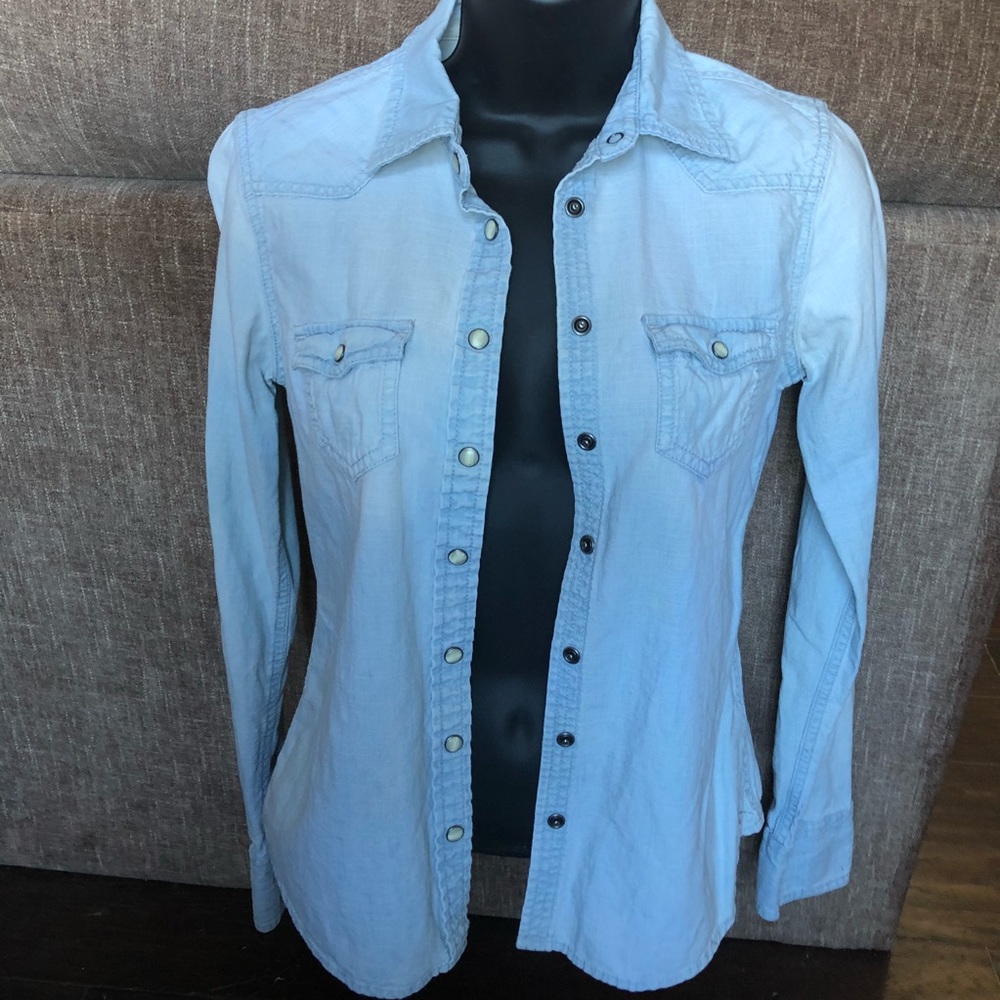 American Eagle jean chambray button up shirt, XS